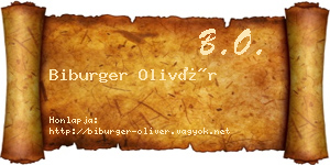 Biburger Olivér névjegykártya